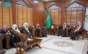 Saudi Grand Mufti Sheikh Saleh Al-Fawzan attends the meeting of the members of the Council of Senior Scholars in Riyadh on Monday.