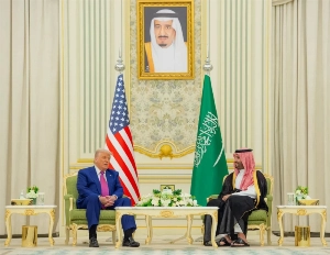 Saudi Crown Prince and Prime Minister Mohammed bin Salman holds talks with United States President Donald Trump in Riyadh in May 2025 (File Photo).