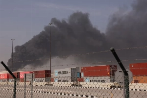 Blasts heard over Dubai and Doha for second day; Oman’s Duqm port targeted