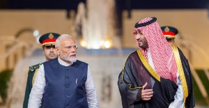 File picture of Crown Prince Mohammed bin Salman and Indian Prime Minister Narendra Modi.