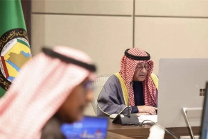 Gulf Cooperation Council Secretary General Jasem Albudaiwi addressing the Joint Ministerial Meeting between the GCC and the European Union (EU) on Thursday.