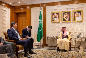 Saudi Minister of Foreign Affairs Prince Faisal bin Farhan holds talks with Chinese government’s special envoy to the Middle East Zhai Jun in Riyadh on Sunday.
