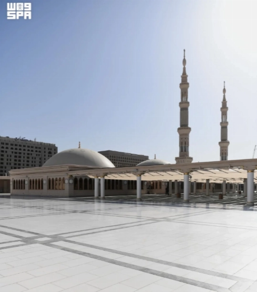117.000 متر مربع من رخام ثاسوس تعزز نظام التبريد في المسجد النبوي