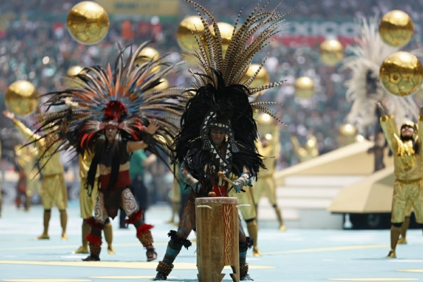 Artists peforms during the pre-game show before the opening match of the FIFA World Cup 2026 between Mexico and South Africa in Mexico City. — EPA