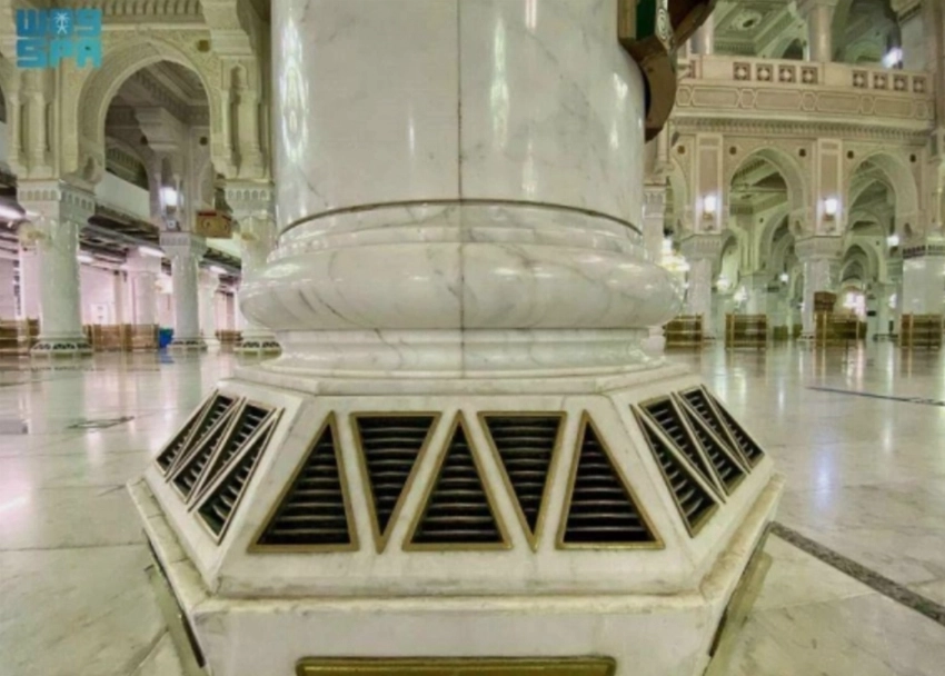 جزء من نظام التبريد بالمسجد الحرام. (صورة الملف)