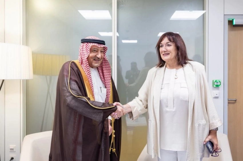 نائب وزير الخارجية المهندس وليد بن عبدالكريم الخريجي مع المفوضة الأوروبية للبحر الأبيض المتوسط السيدة دوبرافكا شوجكا.