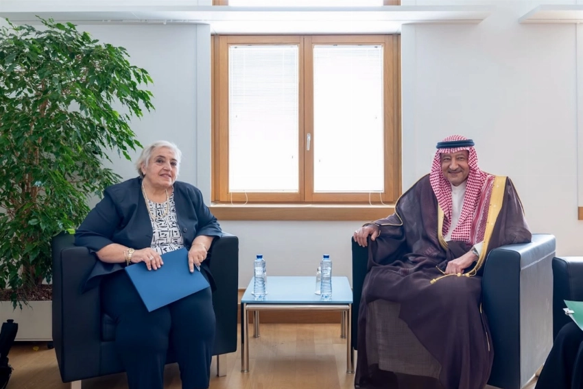 نائب وزير الخارجية المهندس وليد بن عبدالكريم الخريجي مع نائب وزير خارجية الجمهورية اليونانية السيدة ألكسندرا بابادوبولو.