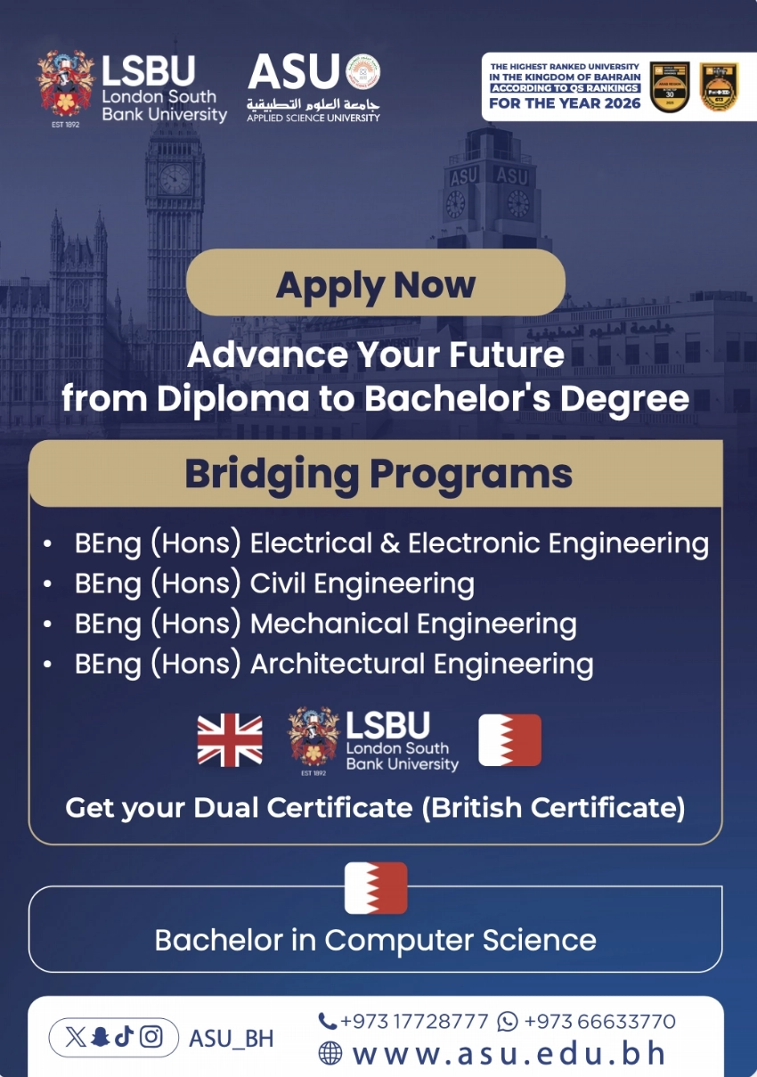 Bahrain’s top-ranked Applied Science University opens admissions with international programmes, scholarships up to 50%