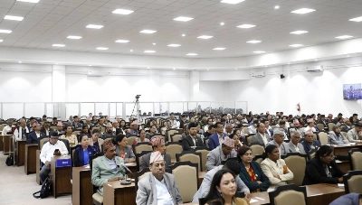 संसदको भवनमा सिंहदरबारको प्रतिनिधि सभाको बैठकमा उपस्थित सदस्यहरू दरबार, काठमाडौं, मंगलबार फोटो: किरणराज विष्ट/RSS