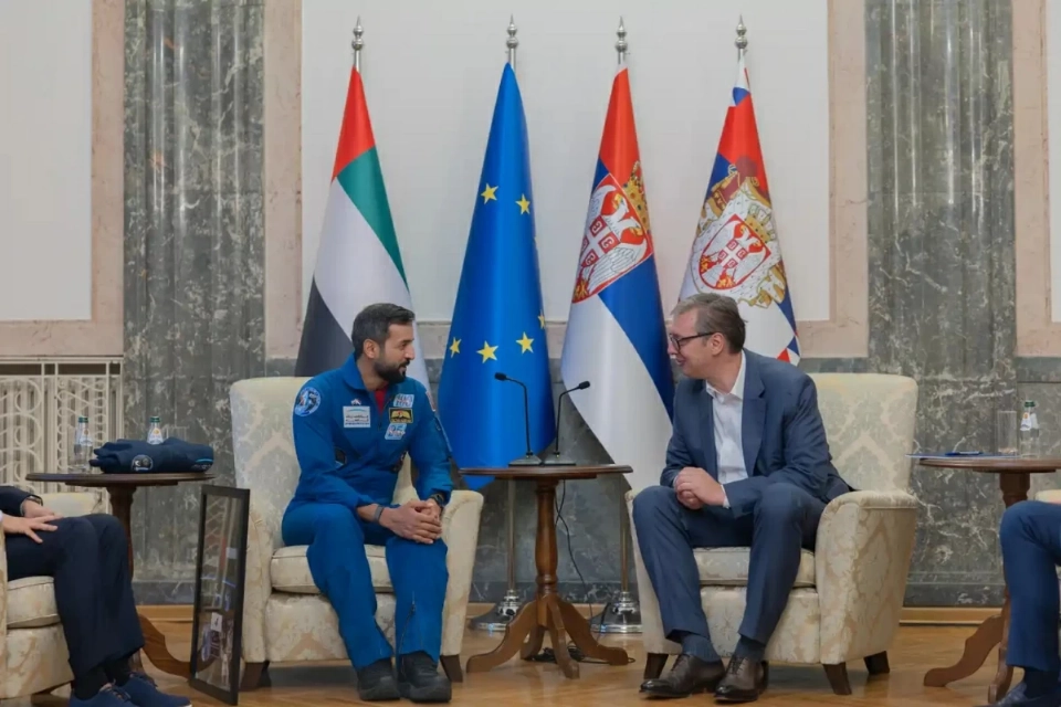 الرئيس الصربي يستقبل سلطان النيادي ويبحثان توسيع آفاق التعاون