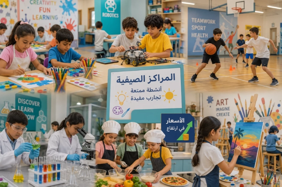 صورة مولدة بالذكاء الاصطناعي لأنشطة المراكز الصيفية