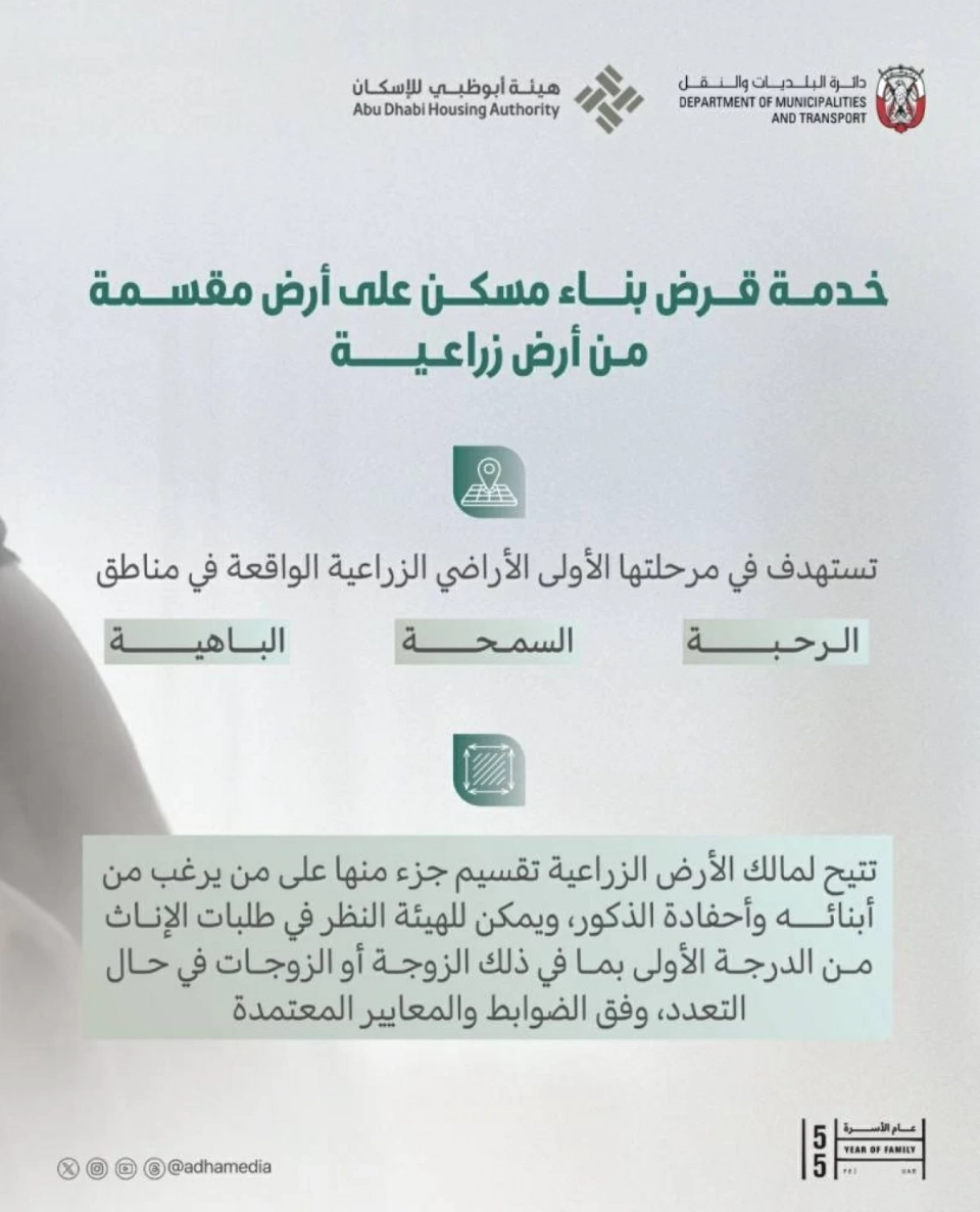 إطلاق قرض لبناء مساكن على أراض زراعية مقسّمة
