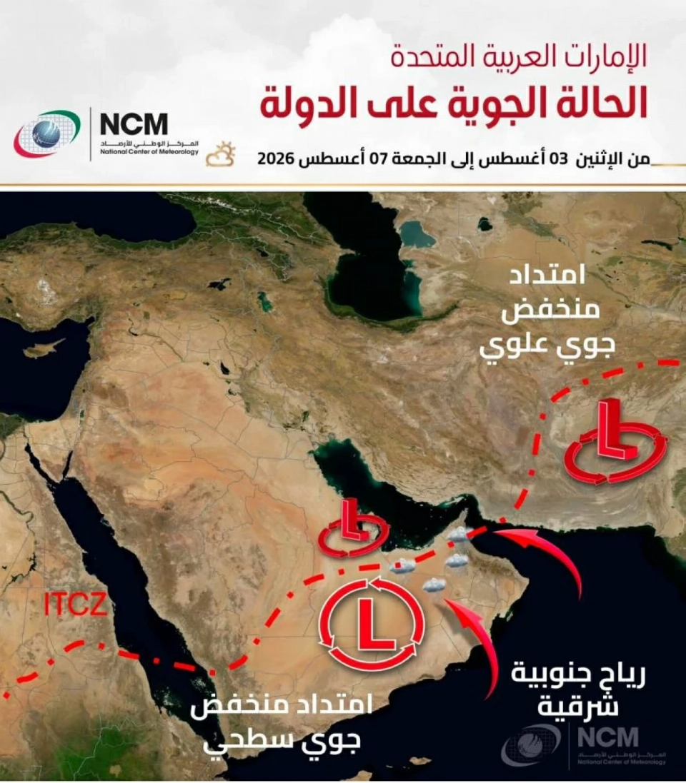الإمارات.. سقوط أمطار مختلفة الشدة من اليوم وحتى الجمعة