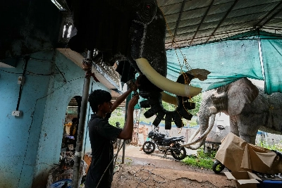 Robotic elephants draw crowds and controversy in some of India's Hindu temples