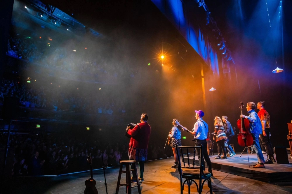 Director Dean Johnson wanted to strip back the staging of “Once – In Concert” in a way that honored the film. The production had a limited run at the London Palladium earlier this year and Johnson notes the Tokyu Orb Theater has a similar set up. Director Dean Johnson wanted to strip back the staging of “Once – In Concert” in a way that honored the film. The production had a limited run at the London Palladium earlier this year and Johnson notes the Tokyu Orb Theater has a similar set up.