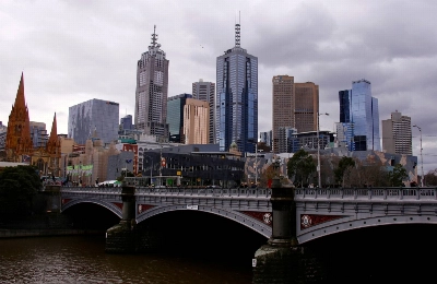 The central business district in Melbourne in 2016 The central business district in Melbourne in 2016