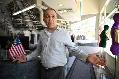 Tom Malian on Monday at his business, Toluca Lake Dry Cleaners, in Burbank, California near the Warner Bros. and Disney studios. His business has taken a severe blow since Hollywood went on strike. Film and TV production ground to a halt 100 days ago when writers downed their pens, before being joined on the picket lines in mid-July by actors. Tom Malian on Monday at his business, Toluca Lake Dry Cleaners, in Burbank, California near the Warner Bros. and Disney studios. His business has taken a severe blow since Hollywood went on strike. Film and TV production ground to a halt 100 days ago when writers downed their pens, before being joined on the picket lines in mid-July by actors.