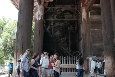 Visitors at the Todaiji temple in Nara in June Visitors at the Todaiji temple in Nara in June