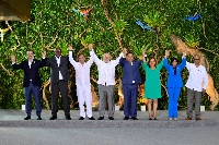The summit of the Amazon Cooperation Treaty Organization, in Belem, Brazil, on Tuesday.  | Colombia Presidency / via REUTERS