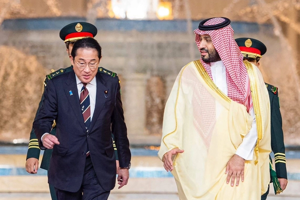 Prime Minister Fumio Kishida meets with Saudi Crown Prince Mohammed bin Salman in Jeddah, Saudi Arabia, last month. Prime Minister Fumio Kishida meets with Saudi Crown Prince Mohammed bin Salman in Jeddah, Saudi Arabia, last month.