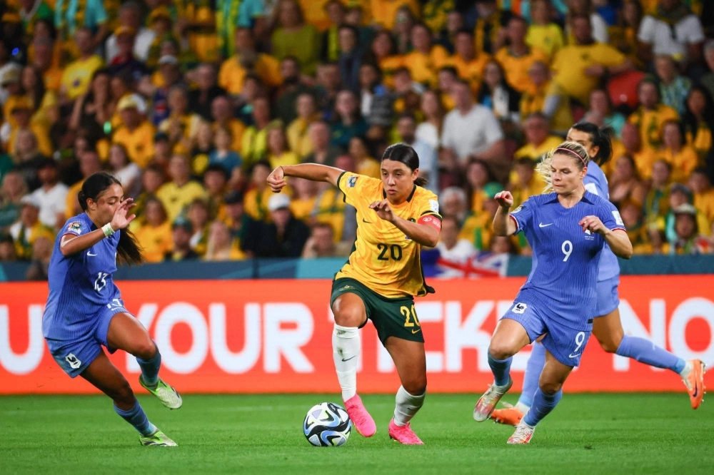 Australia captain Sam Kerr (center) is expected to play a larger role for her team during its Women's World Cup semifinal against England on Wednesday. Australia captain Sam Kerr (center) is expected to play a larger role for her team during its Women's World Cup semifinal against England on Wednesday.