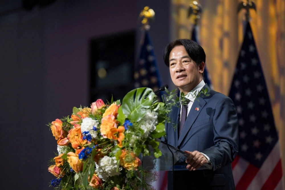 Taiwan's Vice President Lai Ching-te speaks during a luncheon in New York City in this handout picture released Monday. Taiwan's Vice President Lai Ching-te speaks during a luncheon in New York City in this handout picture released Monday.