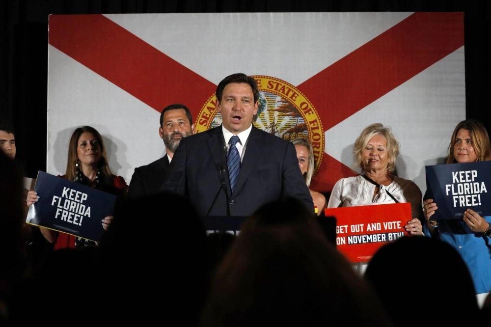 Florida's Gov. Ron DeSantis and Sen. Marco Rubio launch the 'Keep Florida Free' tour on primary night. In May, DeSantis signed a sweeping anti-ESG bill he says targets the "woke” bias of the finance industry. Florida's Gov. Ron DeSantis and Sen. Marco Rubio launch the 'Keep Florida Free' tour on primary night. In May, DeSantis signed a sweeping anti-ESG bill he says targets the "woke” bias of the finance industry.