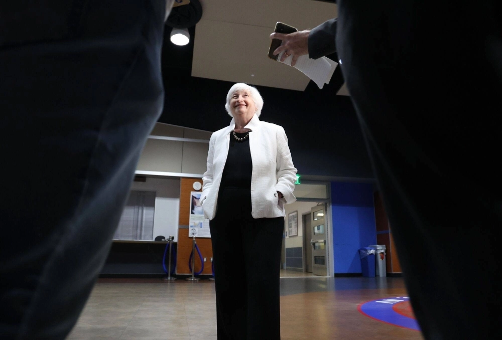 U.S. Treasury Secretary Janet Yellen speaks at an event in Las Vegas on Monday. U.S. Treasury Secretary Janet Yellen speaks at an event in Las Vegas on Monday.