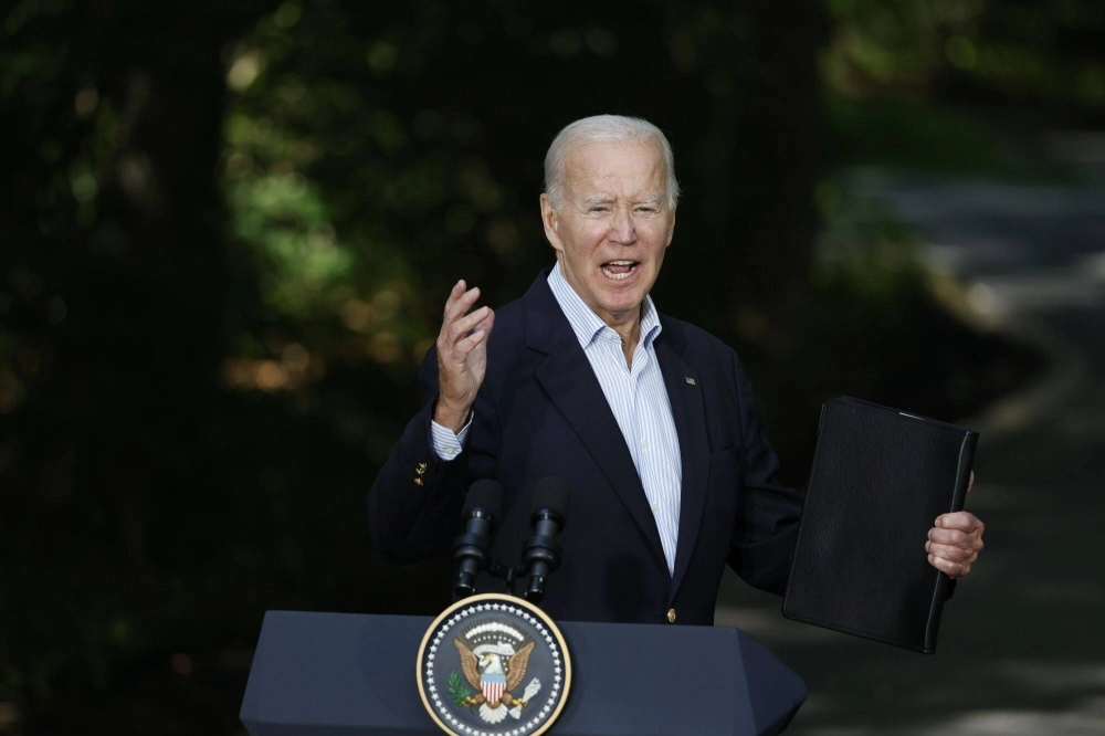 U.S. President Joe Biden speaks during a news conference at Camp David in Maryland on Friday.  U.S. President Joe Biden speaks during a news conference at Camp David in Maryland on Friday.