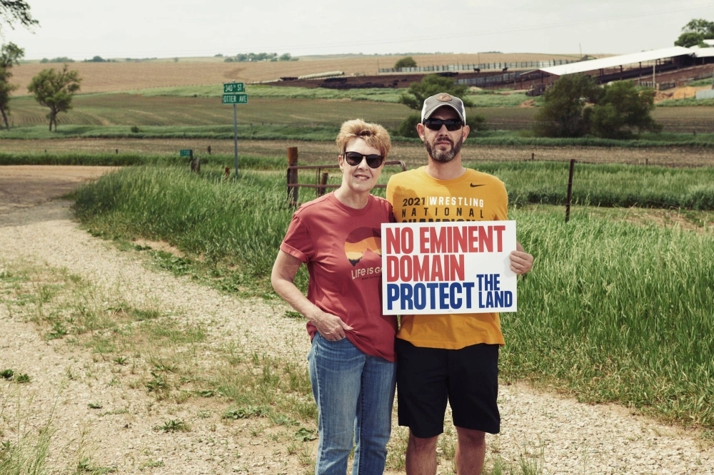 Vicki Hulse and her son Bill Hulse oppose a proposed carbon dioxide pipeline near their home in Moville, Iowa. Vicki Hulse and her son Bill Hulse oppose a proposed carbon dioxide pipeline near their home in Moville, Iowa.