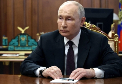 Russian President Vladimir Putin at the Kremlin on Aug. 18. Putin’s authority as a guarantor of stability has taken a big hit in the wake of the mutiny by Yevgeny Prigozhin. Russian President Vladimir Putin at the Kremlin on Aug. 18. Putin’s authority as a guarantor of stability has taken a big hit in the wake of the mutiny by Yevgeny Prigozhin.