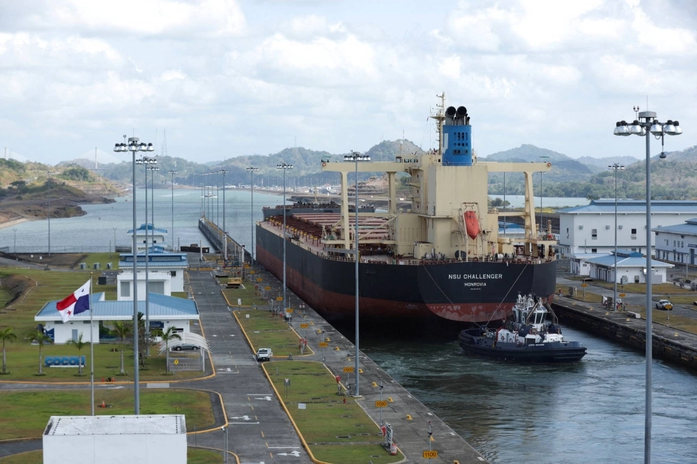 A bulk carrier at the Panama Canal on April 19 A bulk carrier at the Panama Canal on April 19