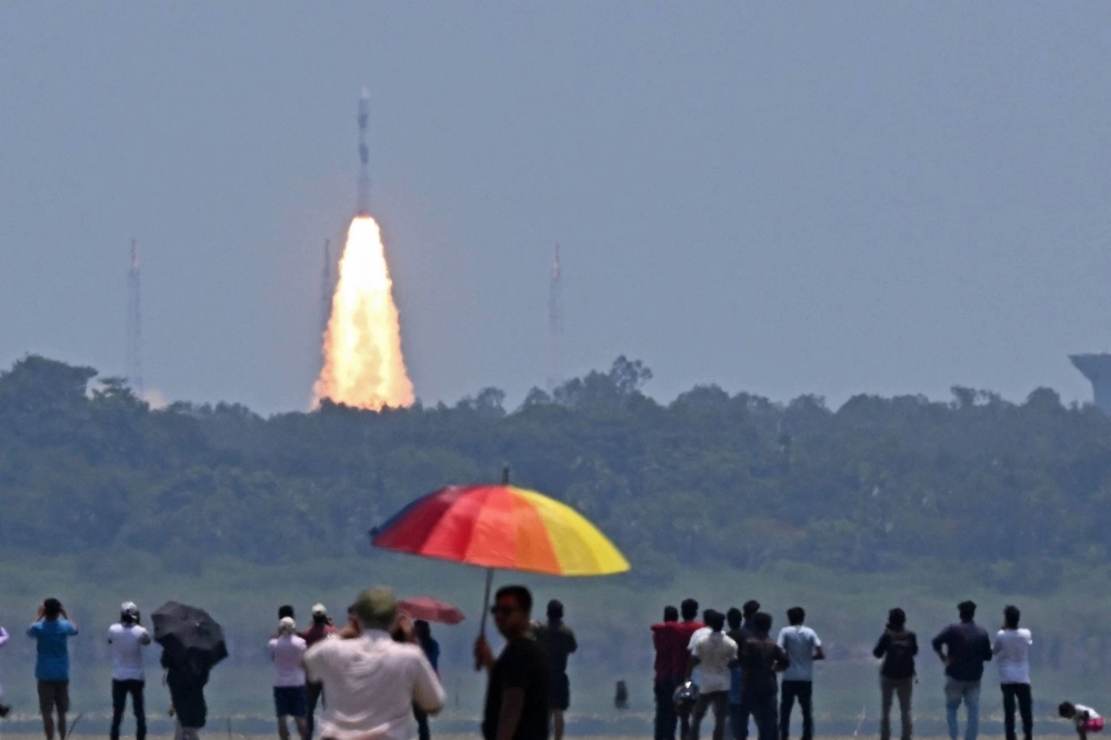 India's ambitious space program blasted off Saturday on a four-month voyage to the center of the solar system, a week after the country's successful unmanned moon landing. India's ambitious space program blasted off Saturday on a four-month voyage to the center of the solar system, a week after the country's successful unmanned moon landing.