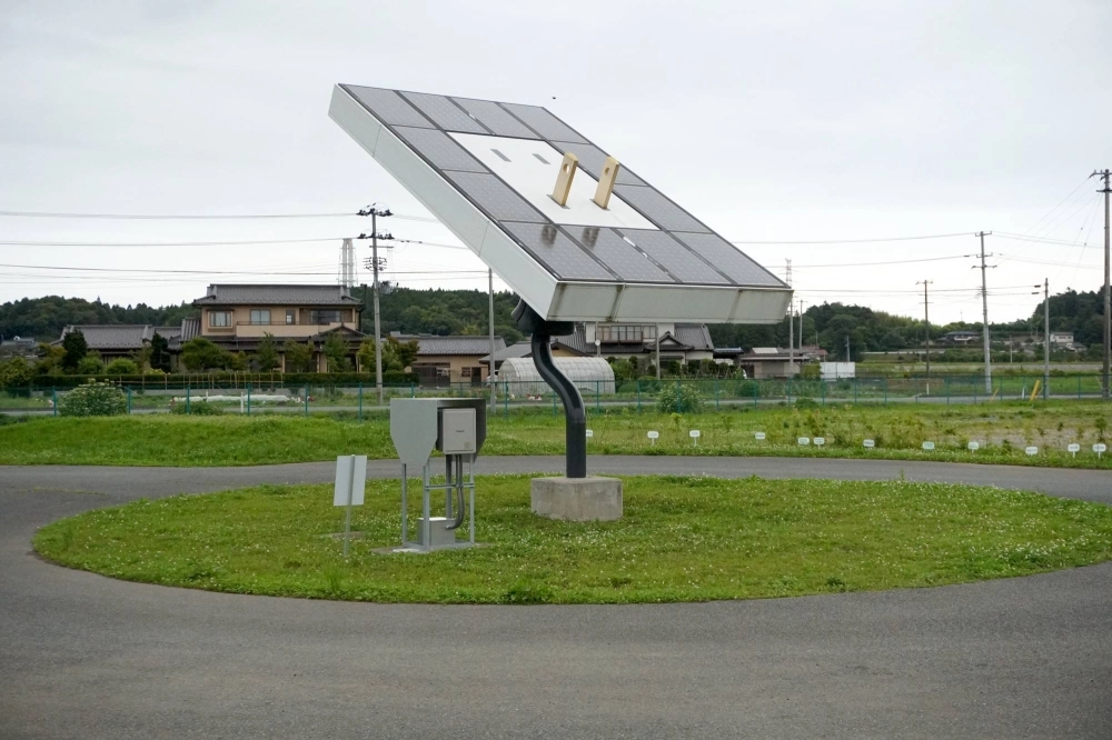 A solar panel and plug sculpture in Minamisoma. Fukushima Prefecture has claimed the crown as the Tohoku region’s leader for cumulative solar power generation since 2013 A solar panel and plug sculpture in Minamisoma. Fukushima Prefecture has claimed the crown as the Tohoku region’s leader for cumulative solar power generation since 2013