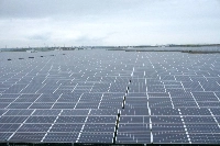 Solar panels in Minamisoma. The plant's panels, if laid out side by side, would cover 350 kilometers. | Francesco Bassetti