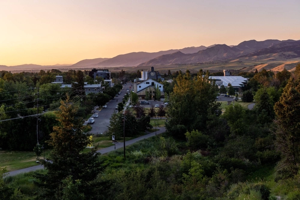 Buildings in downtown Bozeman, Montana. Tech-savvy Californians who work from home are fleeing to cheaper states, while retirees and nature lovers are flocking to places like Montana. Buildings in downtown Bozeman, Montana. Tech-savvy Californians who work from home are fleeing to cheaper states, while retirees and nature lovers are flocking to places like Montana.