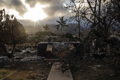 The rubble of a home in Lahaina, on the Hawaiian island of Maui, on Aug. 16 The rubble of a home in Lahaina, on the Hawaiian island of Maui, on Aug. 16