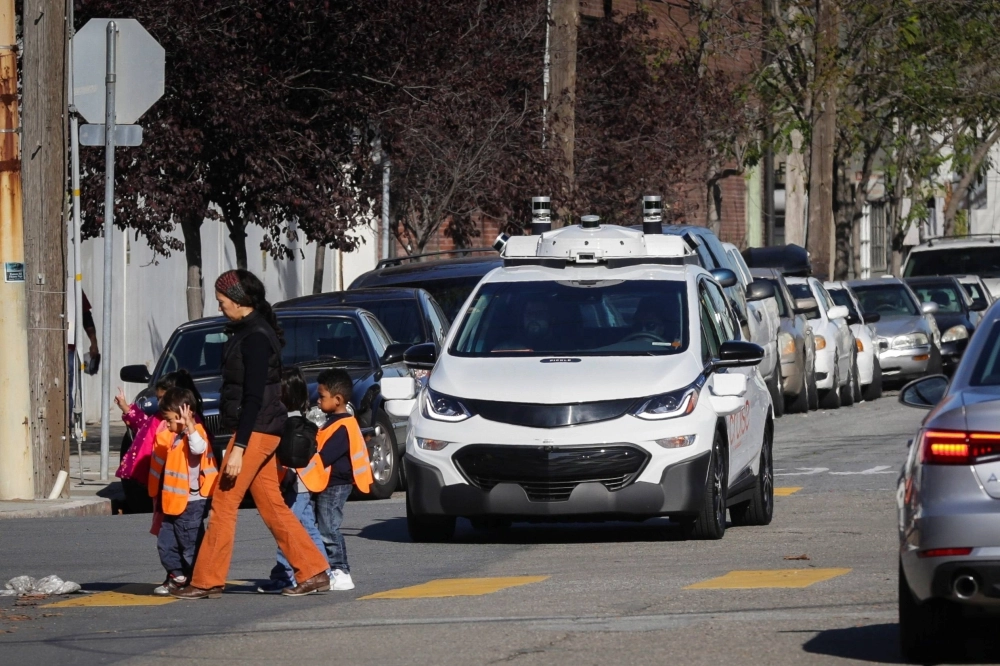 A self-driving Chevrolet Bolt electric vehicle in San Francisco in 2017 A self-driving Chevrolet Bolt electric vehicle in San Francisco in 2017