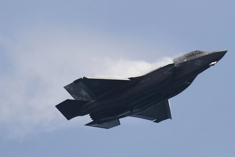 A U.S. Marine Corps F-35B Lightning II, a short takeoff and vertical landing (STOVL) version of the Joint Strike Fighter aircraft, flies past during a preview at the Singapore Airshow in Singapore in 2022. A U.S. Marine Corps F-35B Lightning II, a short takeoff and vertical landing (STOVL) version of the Joint Strike Fighter aircraft, flies past during a preview at the Singapore Airshow in Singapore in 2022.