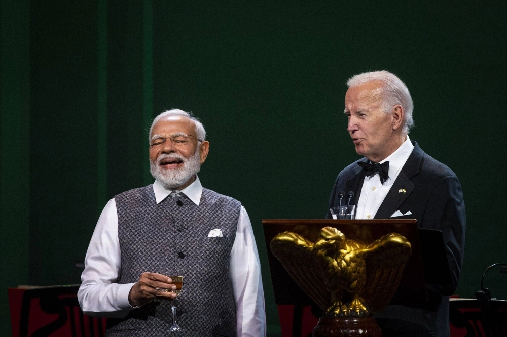 Indian Prime Minister Narendra Modi and U.S President Joe Biden during a state dinner at the White House in Washington in June Indian Prime Minister Narendra Modi and U.S President Joe Biden during a state dinner at the White House in Washington in June