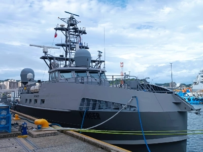 The U.S Navy's Ranger unmanned vessel docks at Yokosuka Naval Base in Kanagawa Prefecture. The ship is one of two U.S. Navy unmanned prototype vessels that were recently dispatched to Japan as part of a long-range deployment exercise. The U.S Navy's Ranger unmanned vessel docks at Yokosuka Naval Base in Kanagawa Prefecture. The ship is one of two U.S. Navy unmanned prototype vessels that were recently dispatched to Japan as part of a long-range deployment exercise.