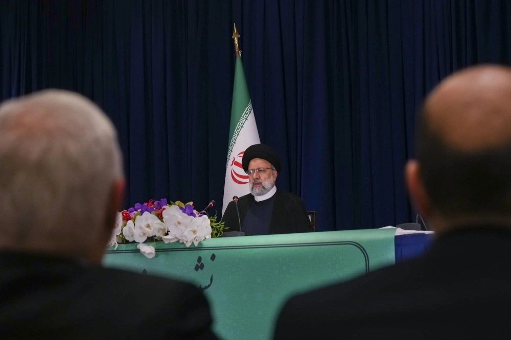 President Ebrahim Raisi of Iran at a news conference during the 78th session of the United Nations General Assembly at U.N. headquarters in New York on Wednesday President Ebrahim Raisi of Iran at a news conference during the 78th session of the United Nations General Assembly at U.N. headquarters in New York on Wednesday