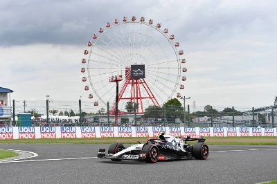 Yuki Tsunoda takes part in a practice session on Day 1 of the Japanese Grand Prix in Suzuka, Mie Prefecture, on Friday. Yuki Tsunoda takes part in a practice session on Day 1 of the Japanese Grand Prix in Suzuka, Mie Prefecture, on Friday.