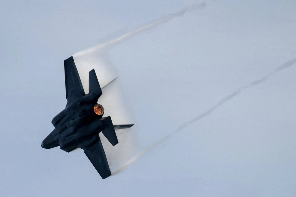 A U.S. Marine Corps F-35B fighter jet during a preview of the Singapore Airshow in Singapore in February 2022 A U.S. Marine Corps F-35B fighter jet during a preview of the Singapore Airshow in Singapore in February 2022