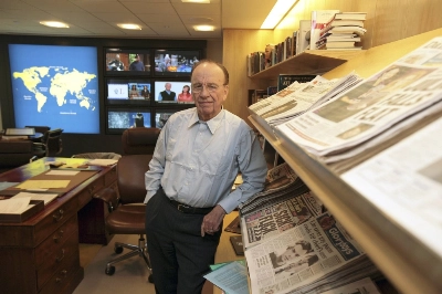 Rupert Murdoch in his office in New York in 2007. Murdoch's decision to step down from the boards of News Corp. and Fox Corp. marks the end of a decadeslong media career. Rupert Murdoch in his office in New York in 2007. Murdoch's decision to step down from the boards of News Corp. and Fox Corp. marks the end of a decadeslong media career.