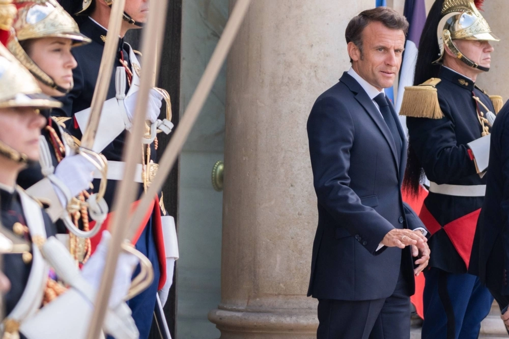 French President Emmanuel Macron at the Elysee Palace in Paris on June 12. Macron said on Sunday that France would withdraw its ambassador from Niger, followed by the French military contingent in the coming months. French President Emmanuel Macron at the Elysee Palace in Paris on June 12. Macron said on Sunday that France would withdraw its ambassador from Niger, followed by the French military contingent in the coming months.