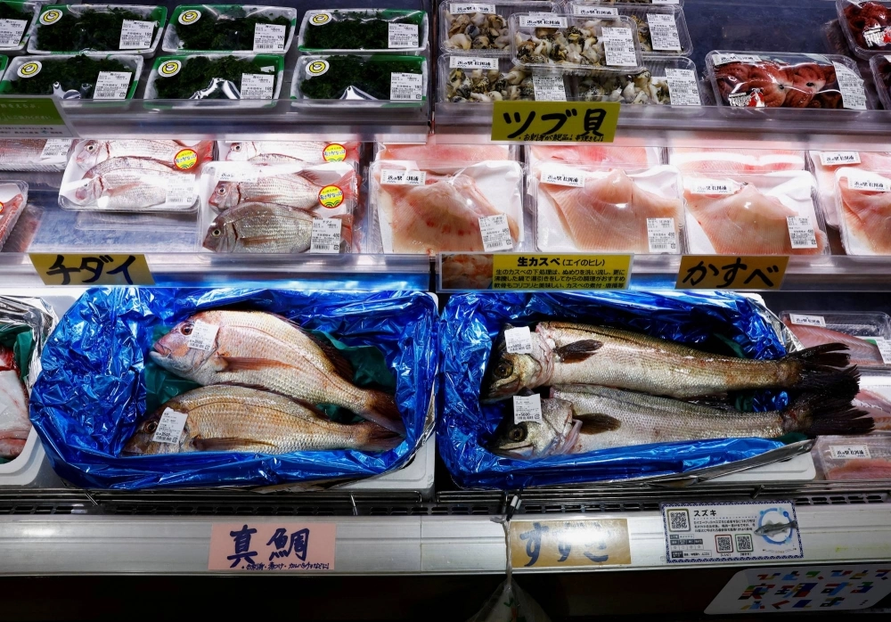 Locally caught seafood at the Hamanoeki Fish Market and Food Court in Soma, Fukushima Prefecture, on Aug. 31 Locally caught seafood at the Hamanoeki Fish Market and Food Court in Soma, Fukushima Prefecture, on Aug. 31