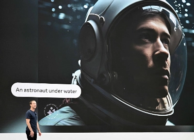 Mark Zuckerberg speaks onstage during the Meta Connect Developer Conference in Menlo Park, California, on Wednesday. Mark Zuckerberg speaks onstage during the Meta Connect Developer Conference in Menlo Park, California, on Wednesday.