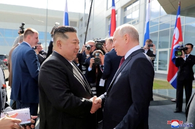North Korean leader Kim Jong Un meets Russian President Vladimir Putin on  Sept. 13. North Korean leader Kim Jong Un meets Russian President Vladimir Putin on  Sept. 13.