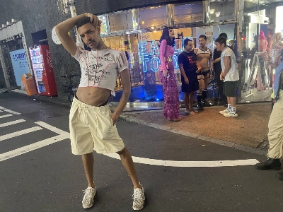 Yvie Oddly poses in front of Eagle Tokyo Blue, a Ni-chome bar instrumental in organizing many events around the Japan visits of "RuPaul's Drag Race" stars. Yvie Oddly poses in front of Eagle Tokyo Blue, a Ni-chome bar instrumental in organizing many events around the Japan visits of "RuPaul's Drag Race" stars.